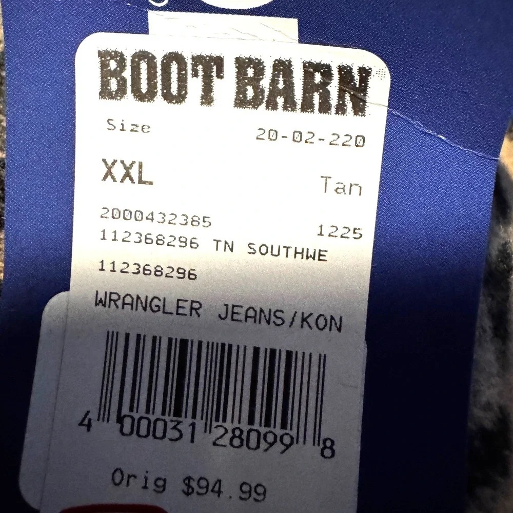 New Wrangler Men's Southwestern Sherpa Lined Zip Vest XXL Brown Cowboy Landman - Picture 7 of 12